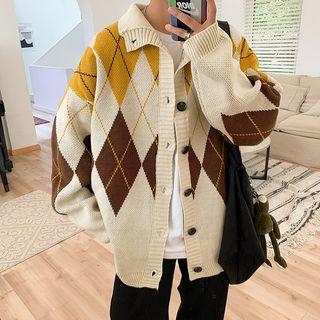 Argyle Oversize Cardigan