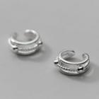 Layered Sterling Silver Cuff Earring 1 Pair - Silver - One Size