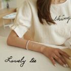 Puff-sleeve Letter-embroidered Top