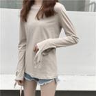 Rose Embroidered Long-sleeve T-shirt