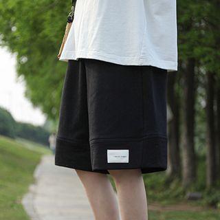 Applique Plain Sweat Shorts