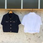 Metallic-button Short Jacket