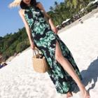 Floral Halter Maxi Sun Dress
