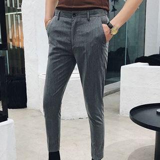 Plain Striped Slim- Fit Pants