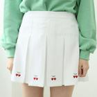 Heart & Cherry Pleat Miniskirt