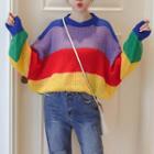 Color Block Sweater Stripe - Multicolor - One Size