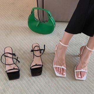 Chain Ankle Strap Stiletto Sandals