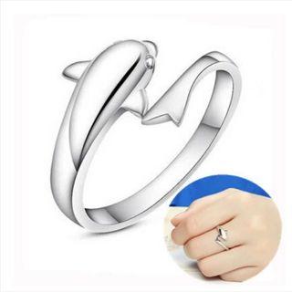 925 Sterling Silver Dolphin Open Ring Open Ring - Dolphin - One Size