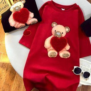 Beaded Cartoon Bear T-shirt