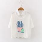 Mock Two Piece Printed Short-sleeve T-shirt