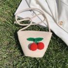 Cherry Braided Bucket Bag
