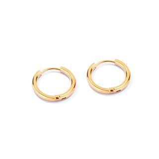 Simple Personality Plated Gold Geometric Round 316l Stainless Steel Stud Earrings 12mm Golden - One Size