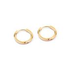 Simple Personality Plated Gold Geometric Round 316l Stainless Steel Stud Earrings 12mm Golden - One Size