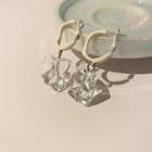 Sterling Silver Acrylic Drop Earring 1 Pair - Transparent & Beige - One Size