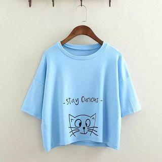 Cat Loose-fit Short-sleeve T-shirt