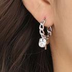 Chain Hoop Sterling Silver Drop Earring 1 Pair - Silver - One Size