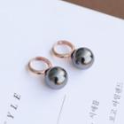 Black-pearl Hoop Earrings Black - One Size