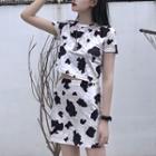 Cow Print T-shirt / Cow Print Shorts / Cow Print Mini Skirt
