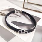 Rhinestone Letter Choker Zircon - Letter D - One Size