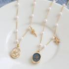 Faux Pearl Alloy Shell & Starfish Pendant Necklace