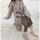Button Detail Open-front Coat