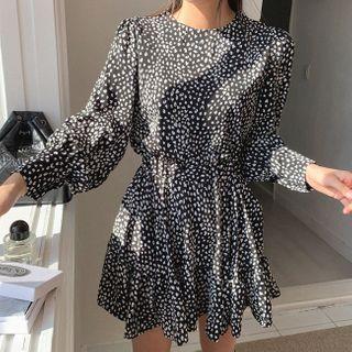 Band-waist Patterned Minidress