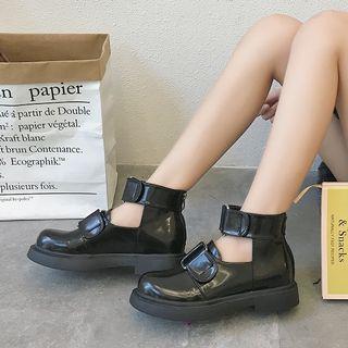 Ankle Strap Patent Platform Shoes