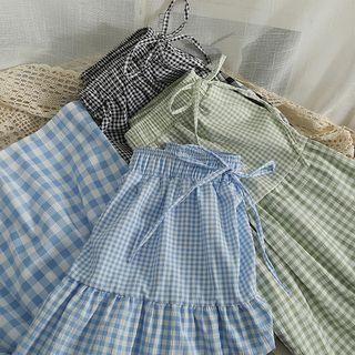 Patchwork Checkerboard Midi Skirt