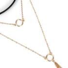 Alloy Tassel Layered Choker Necklace Gold - One Size