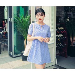 Tie-front Gingham Minidress
