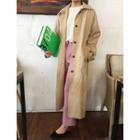 Slit-back Single-breasted Long Coat
