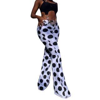Dotted Bootcut Pants