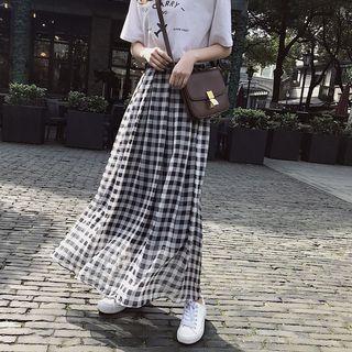 Gingham Maxi Skirt