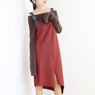 Buckled Asymmetric-hem Jumper Dress