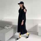 Cutaway-shoulder Printed T-shirt Dress