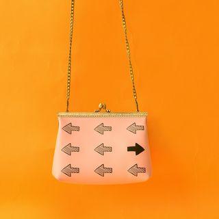 Printed Chain Strap Crossbody Bag Pink - One Size
