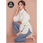 Dolman-sleeve Lace-up Side Shirt