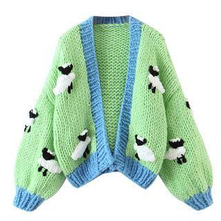 Sheep Cardigan Green - One Size