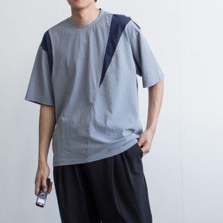 Color-block Patch Short-sleeve Tee