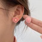 Peach Flannel Asymmetrical Earring 1 Pair - Earring - Peach - Pink - One Size