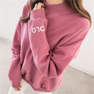 High-neck Brushed-fleece Lined Sweatshirt