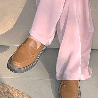 Track-sole Penny Loafers