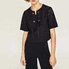 Tie-up Lace Panel Top