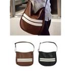 Striped Faux-leather Shoulder Bag