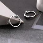Knotted Hoop Earring 2 Pcs - Silver - One Size