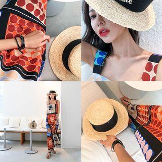 Sleeveless Dotted H-line Maxi Sundress