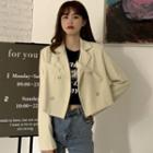 Long-sleeve Double-breasted Cropped Blazer