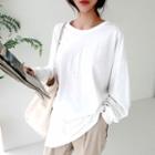 Cutout-back Oversized Pullover Ivory - One Size