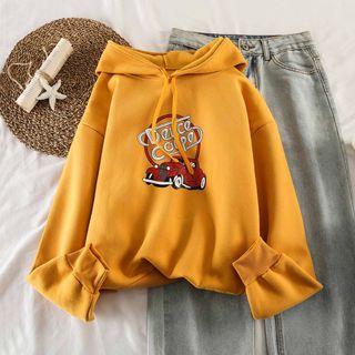 Car Print Long-sleeve Hoodie