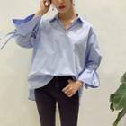 Tie-cuff Long-sleeved Blouse